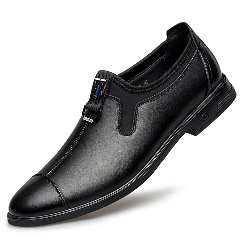 The First Layer Of Casual Leather Shoes Men's Casual Single Shoes Flat-soled Single Leather Shoes_vogvips.com