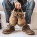 Euro Step New Men's Casual British Style Big Toe Soft Sole Low Top Fashion Versatile Martin Boots Leather Shoes For Men_vogvips.com
