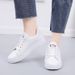 White Sneakers 2024 New Women's Korean Style Board Student Casual Spring And Autumn Flat Lace-up Single Shoes_vogvips.com
