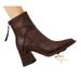 Retro Brown Soft Leather Chunky Ankle Boots For Women, 2025 New High-heeled Martin Boots, British-style Small Square Toe Slim Boots_vogvips.com