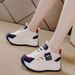 Women's White Leather 2026 Spring New Model, Color-blocked Platform Height-increasing Sports Casual Shoes, Thick-soled_vogvips.com