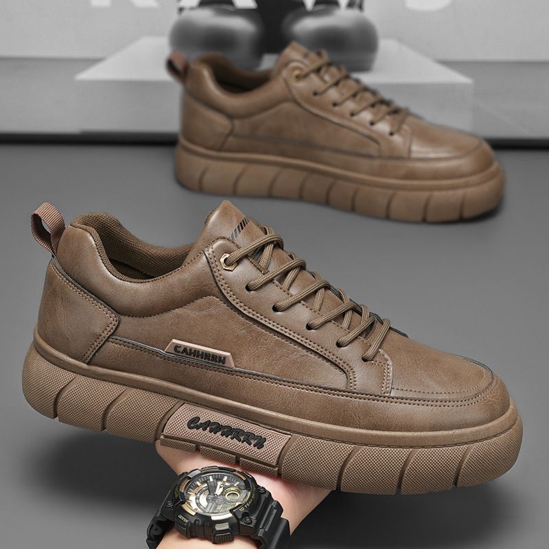 Men's Shoes Breathable Waterproof And Non-slip Shoes Men's Black Leather Shoes Casual Sports Board Shoes Men's_vogvips.com