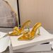 New European And American Foreign Trade Floral-decorated Pointed-toe Flat-heel High-heeled Sandals, Niche Women's_vogvips.com