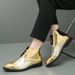 High-top Golden Shoes, Stylish Pointed-toe Chelsea Niche Martin Boots, Men's British Shiny Leather Popular Shoes_vogvips.com