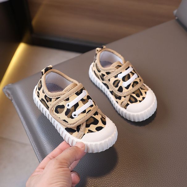 Children's Casual Canvas Soft Sole Sneakers Low Top Spring Autumn Velcro White Boys Girls Single Walking Shoes_vogvips.com