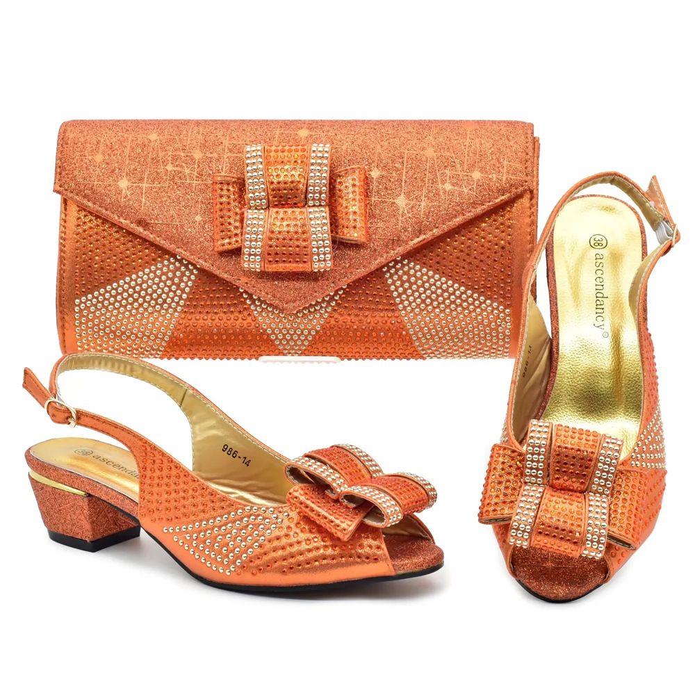Evening With Bags Set Full Of High Heels Rhinestone Hot Diamond Shoes Flower Banquet Wedding Party Dinner_vogvips.com