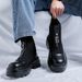 Thick-soled Heightening Retro Tooling Martin Boots Round Head Medium Heel Short Boots_vogvips.com