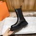 Classic Black Leather Platform Ankle Boots: Women's Autumn Winter Short Boots With Elastic Side Panel, Lightweight For Daily Use_vogvips.com