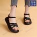 Women's Flat Roman Sandals Summer 2025 New Fashion Cross-Strap With Skirt Soft Sole Non-Slip Beach Shoes Plus Size_vogvips.com