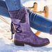 ShoeVault Plus Size Martin 40-43 Mid-Calf PU Rubber Wool Short Boots Women In Stock Wholesale_vogvips.com