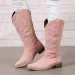 Embroidery Cowboy For Knee High Med Calf Vintage Western Cowgirl Boots Women Heeled Casual Shoes Autumn Block Heel_vogvips.com