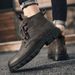 European Warm Series Martin 2025 New Autumn High-top British Style Mid-top Leather Shoes Men's Black Work Boots_vogvips.com