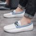Men's Shoes Fashion Casual Bean Shoes White Soft Leather Soft Sole Comfortable Fashion Shoes A Slip-on Shoes_vogvips.com