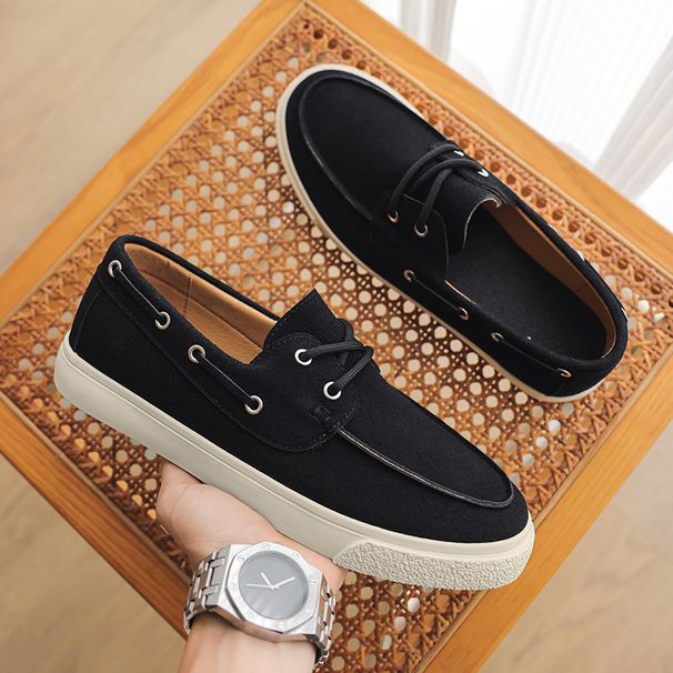 Fashion Casual Handmade Suede Genuine Leather Mens Loafers Moccasins Slip On Men's Flats Male Walking Driving Shoes_vogvips.com