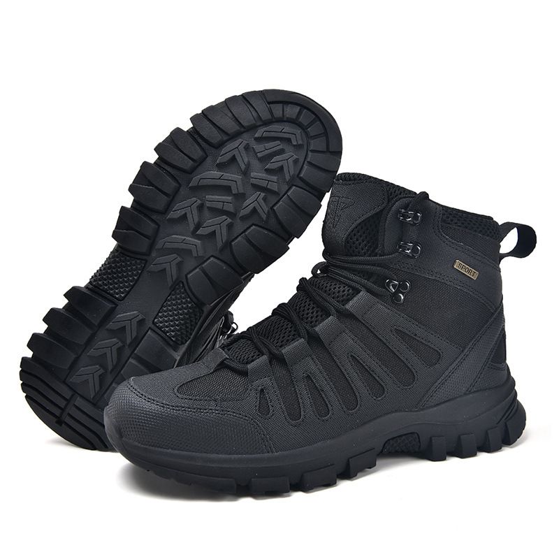 High Top Outdoor Men's Combat Military Boots Tactical Boots Breathable Zipper Brown Desert Combat Boots_vogvips.com