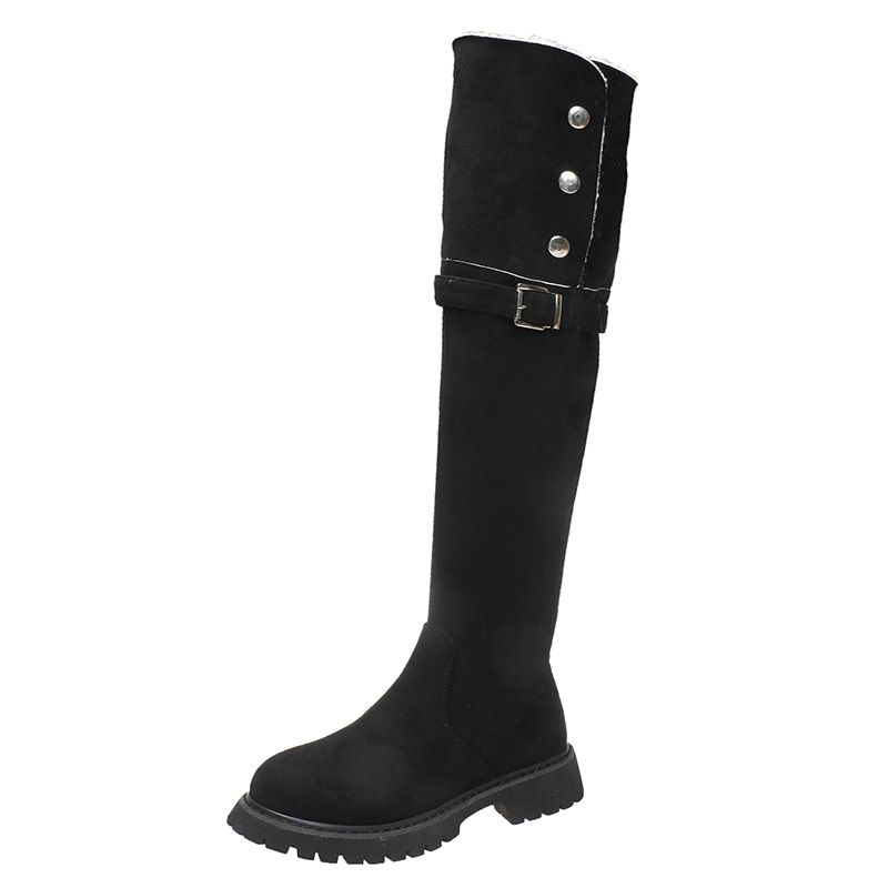 Chunky-heeled Knight Boots Women's Autumn/Winter New Retro Western Long Boots_vogvips.com