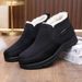2025 Winter Warm Cotton Shoes With Fleece,, Large-sized Cotton Boots On One Foot, Anti-slip Snow Boots_vogvips.com