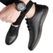 Suitable For All Seasons 【Hand-Sewn】Soft Leather Soft Sole Men's Slip-On Casual White Shoes_vogvips.com