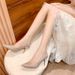Women's Shoes For Women With Stilettos And Pointed Toes For Wedding Banquets, Two Way Sexy Large Size Crystal Women's Shoes_vogvips.com