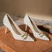 2025 New White Chain Style Professional High Heels Wo, Thin Heel Elegant Soft Leather French Pointed Toe Pumps For_vogvips.com