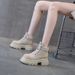 European Station Martin Boots Women's Sole Retro Short Boots Cow Cashmere Matte Leather Big Head Medium Tube Tooling Boots_vogvips.com