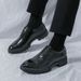 Euro Step New Brogue Business Casual Leather Shoes For Men, Large Size Slip-On Loafers_vogvips.com