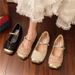 French Sequined Silver Bag Head Half Slippers Women's Spring And Summer Small Fragrant Temperament Mary Jane Single Shoes Women's Shoes_vogvips.com
