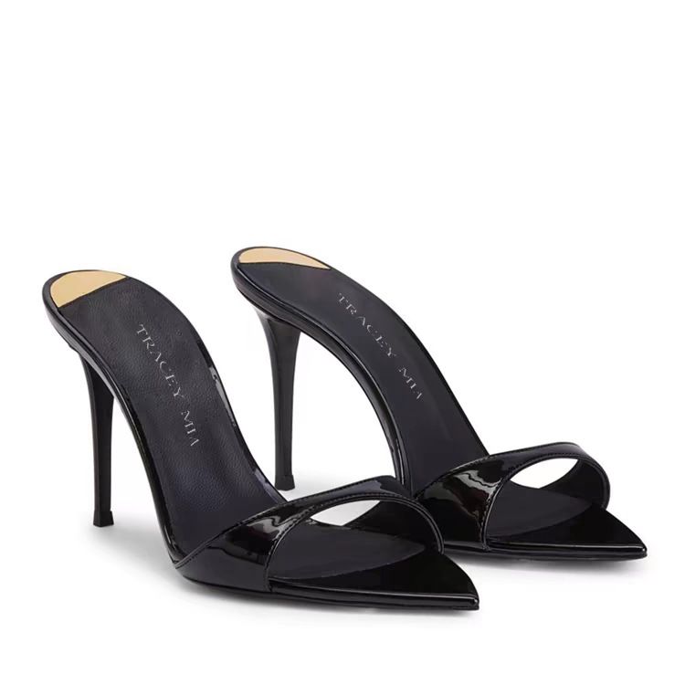 2025 Summer New European And American Style One-Strap Solid Color Fashion Women's Plus Size Pointed Toe High Heel_vogvips.com