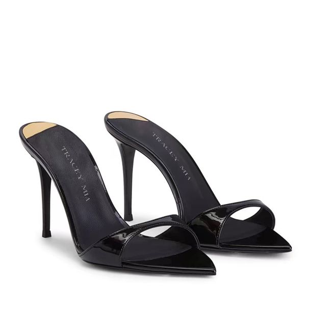 2025 Summer New European And American Style One-Strap Solid Color Fashion Women's Plus Size Pointed Toe High Heel_vogvips.com