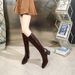 High Women's Long Women 2025 New Winter Knight Thick Heel Square Toe Brown Over-the-Knee Boots_vogvips.com