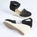 Women’s Shoes Women's Canvas Shoes Wedge Sandals Apricot Holiday Elastic Cross Strap Slip On Round Toe Espadrilles_vogvips.com