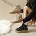 Fleece-Lined High-Top Snow Boots For Women 2025 Winter New Style Student Ins Korean Version Warm Casual Cotton Shoes_vogvips.com
