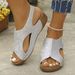 2025 New Plus Size Shoes Fish Mouth Cross Sponge Cake Thick Sole Velcro Women's Sandals Whsi_vogvips.com