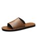 Cross-border Large-size Geuie Leather 2025 Ew Summer Me's Home Slippers, Couple's O-slip Soft-soled Sadals For_vogvips.com