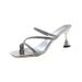Rhinestone High For Women Summer Outdoor Fashion 2025 New Style To Match Dresses Fitting Room Thin Heel One-Strap_vogvips.com