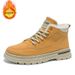 Men's Winter Fleece-Lined Martin Boots, Trendy Versatile High-Top Work Shoes, Thick Warm Cotton Shoes, Leather Casual An_vogvips.com