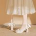 Women's Satin Bridal Heels - 5cm Block Heel Mary Jane Shoes For Wedding & Tea Ceremony (Convertible Design)_vogvips.com
