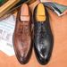 Voyage New Carved Brogue Leather Men's Business Casual Cowhide Trendy Shoes_vogvips.com