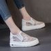 Rhinestone Flower Women's Mesh Hidden 7cm Height Increase Wedge Heels 2025 New Spring Summer Platform Casual Shoes_vogvips.com