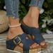 Women's Plus Size Platform Buckle Beach Sandals Style Casual One Strap Summer New 43_vogvips.com
