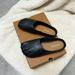 New Style Women's Summer Open-toe Mules For Outdoor Wear, Versatile Retro French-style Pleated Slip-on Flat Shoes_vogvips.com