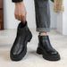 Retro Tooling Boots Side Zipper Thick-soled Heightening Men's Boots Martin Boots_vogvips.com