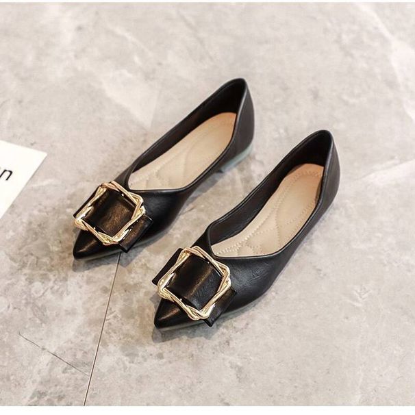 2026 New Flat Versatile Pointed Toe Spring And Autumn Shallow Loafers Soft Leather Large Size Women's Shoes 41-43_vogvips.com