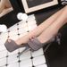 Autumn Super Hentian High Thin Waterproof Platform Fish Mouth Velvet Inner Heightening Women's Single Shoes Heel Bow_vogvips.com