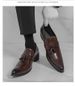 British Style Men's Pointed Toe Tassel Casual High Heel Black Versatile Business Fashion Trend Slip-On Shoes_vogvips.com