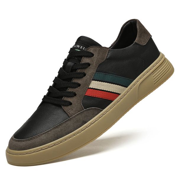 Casual Board Shoes Men's Color Matching Breathable Beef Tendon Sole White Shoes_vogvips.com