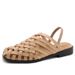 Unique Handmade Woven Closed-Toe Sandals For Women, New Summer Hollow Breathable Casual Elastic Strap Roman Shoes_vogvips.com