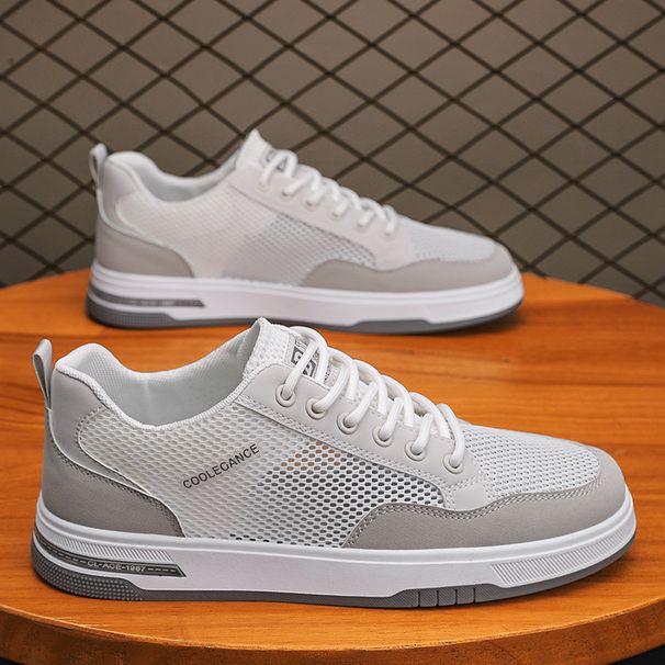 Men's 2025 Summer New Mesh Breathable Sports And Leisure Men's Low Cut Black Trendy Versatile Board Shoes_vogvips.com
