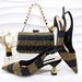 Women’s Shoes Fashionable and simple pointed stripes with exquisite rhinestone decoration, elegant ladies' shoes and bags set with high heels_vogvips.com