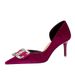 AK Banquet Light Luxury Women S High Heels Thin Heel Side Hollow Fleece Surface Shallow Mouth Pointed Water_vogvips.com